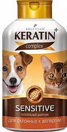 картинка Шампунь КЕРАТИН+Sensitive для аллергичных кошек и собак, 400мл от магазина ЗооПланета+