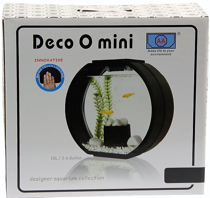 картинка Аквариум "Deco O Mini" черный, 10 литров от магазина ЗооПланета+